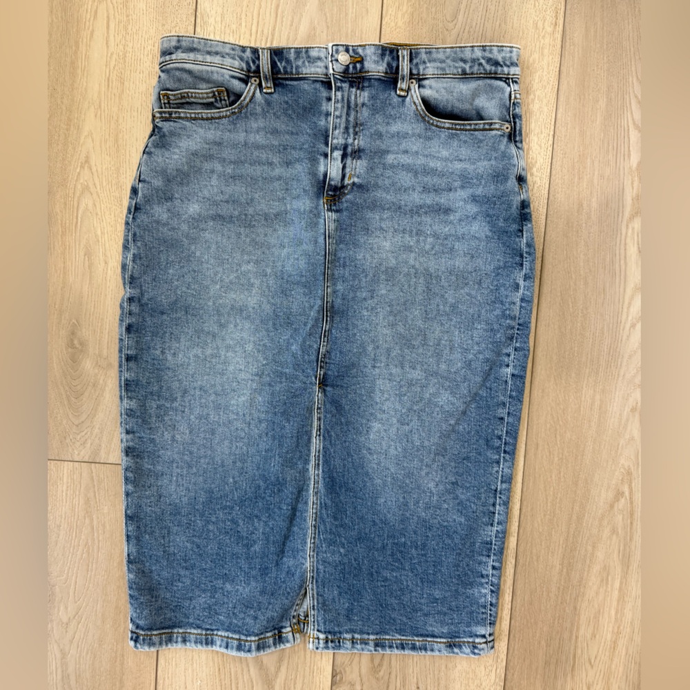 Lands' End Classic Blue Denim Skirt